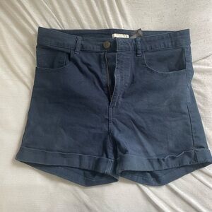 Dark blue/Navy High Waisted Shorts, H&M Stretchy Size 12